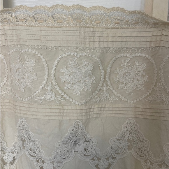 Zara Lace Trim Embroidered Cream Lace Midi Dress - Picture 12 of 12